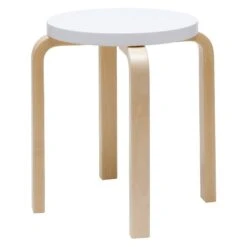 Artek Aalto Stool E60, White - Birch