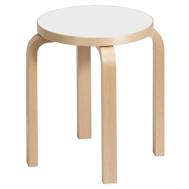 Artek Aalto Stool E60, White Laminate 1 Artek Aalto Stool E60, White Laminate