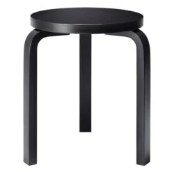 Artek Aalto Stool 60, Lacquered Black