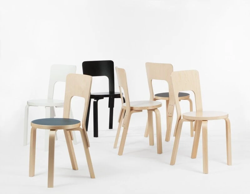 Artek Aalto Chair 66, Lacquered Black 2 Artek Aalto Chair 66, Lacquered Black - Image 2