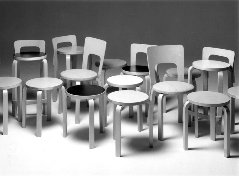 Artek Aalto Stool E60, White Laminate 2 Artek Aalto Stool E60, White Laminate - Image 2