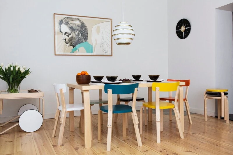 Artek Aalto Chair 69, Birch - Petrol 4 Artek Aalto Chair 69, Birch - Petrol - Image 4