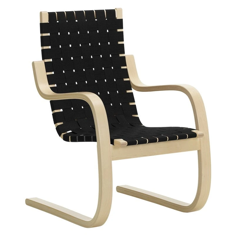 Artek Aalto Armchair 406, Birch - Black Webbing 1 Artek Aalto Armchair 406, Birch - Black Webbing