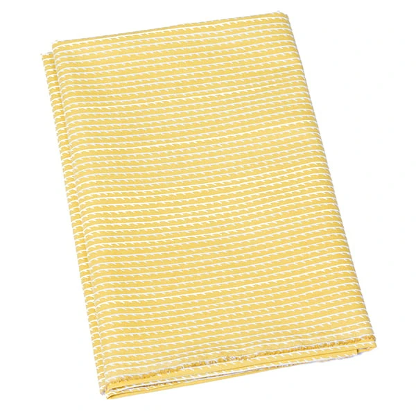 Artek Rivi Cotton Fabric, 150 X 300 Cm, Mustard - White 1 Artek Rivi Cotton Fabric, 150 X 300 Cm, Mustard - White