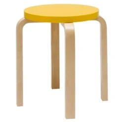 Artek Aalto Stool E60, Yellow - Birch
