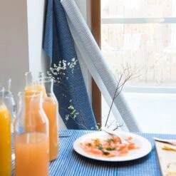 Artek Rivi Canvas Cotton Fabric, 150 X 300 Cm, Blue - White 11 Artek Rivi Canvas Cotton Fabric, 150 X 300 Cm, Blue - White -Artek 2ArtekSS2017 iso HV 1