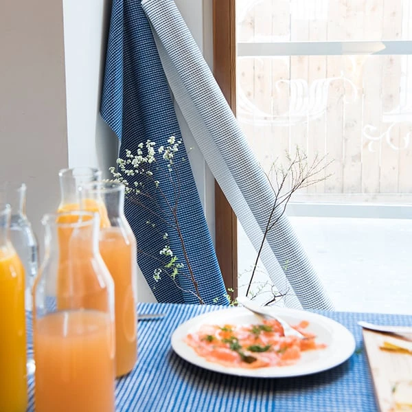 Artek Rivi Canvas Cotton Fabric, 150 X 300 Cm, Blue - White 6 Artek Rivi Canvas Cotton Fabric, 150 X 300 Cm, Blue - White - Image 6