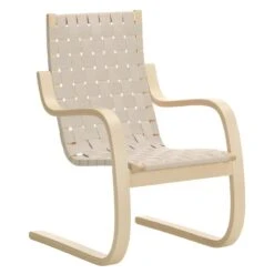 Artek Aalto Armchair 406, Birch - Natural/white Webbing
