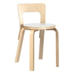 Artek Aalto Chair 65, Birch - White Laminate