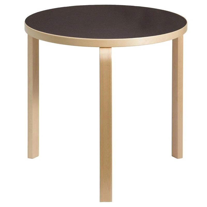 Artek Aalto Table 90B, Birch - Black 1 Artek Aalto Table 90B, Birch - Black