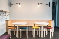 Artek Aalto Stool E60, Blue - Birch 9 Artek Aalto Stool E60, Blue - Birch -Artek 3741061 Roots Zurich Schweiz 2020 photo Sven Schnyder master