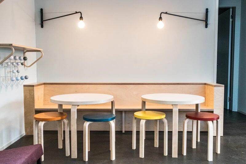 Artek Aalto Stool E60, Blue - Birch 5 Artek Aalto Stool E60, Blue - Birch - Image 5