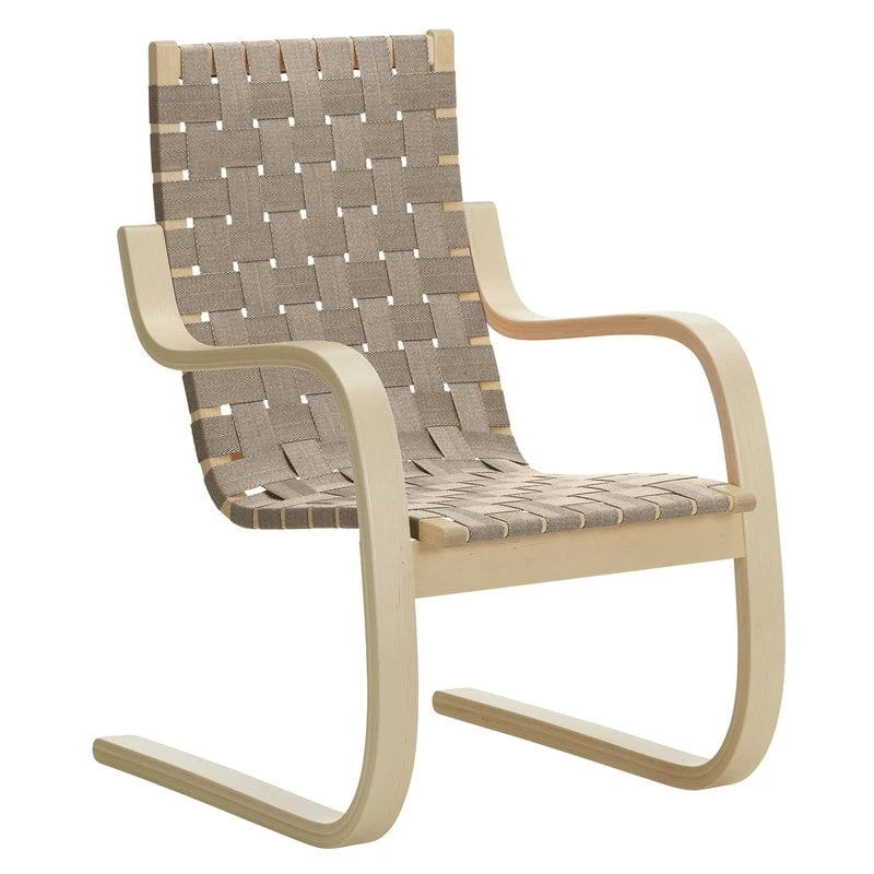 Artek Aalto Armchair 406, Birch - Natural/black Webbing 1 Artek Aalto Armchair 406, Birch - Natural/black Webbing