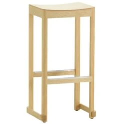 Artek Atelier Bar Stool, 75 Cm, Lacquered Ash