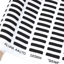 Artek Siena Canvas Cotton Fabric, 150 X 300 Cm, White - Black