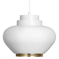 Artek Aalto Pendant Lamp A333, White - Brass