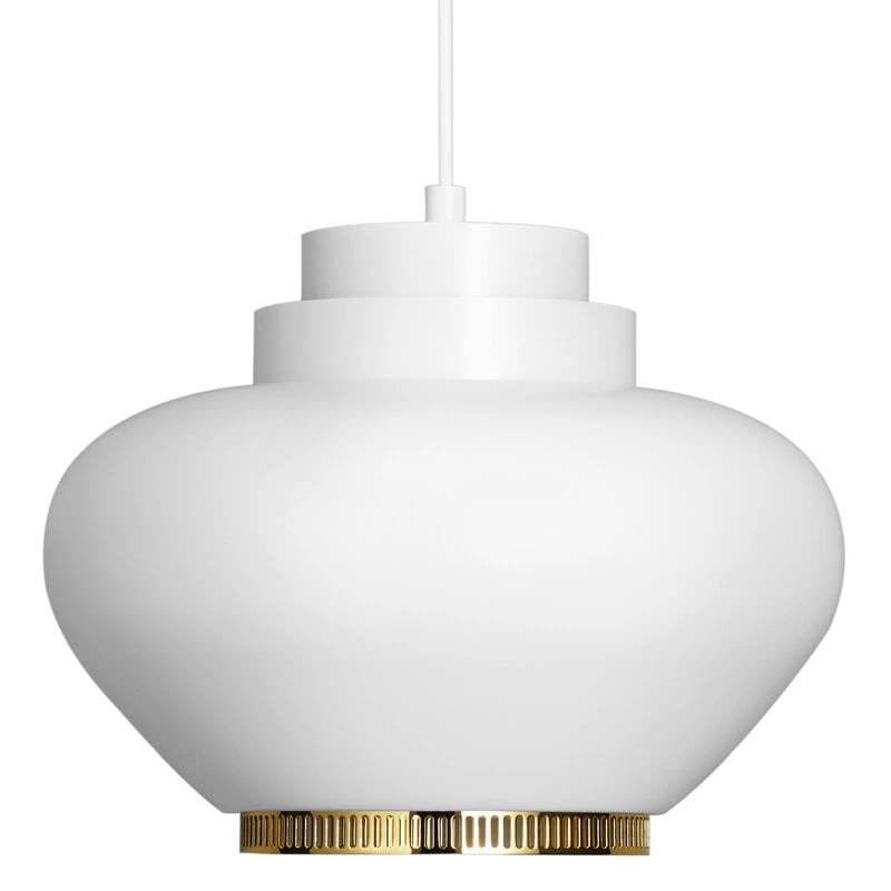 Artek Aalto Pendant Lamp A333, White - Brass 1 Artek Aalto Pendant Lamp A333, White - Brass