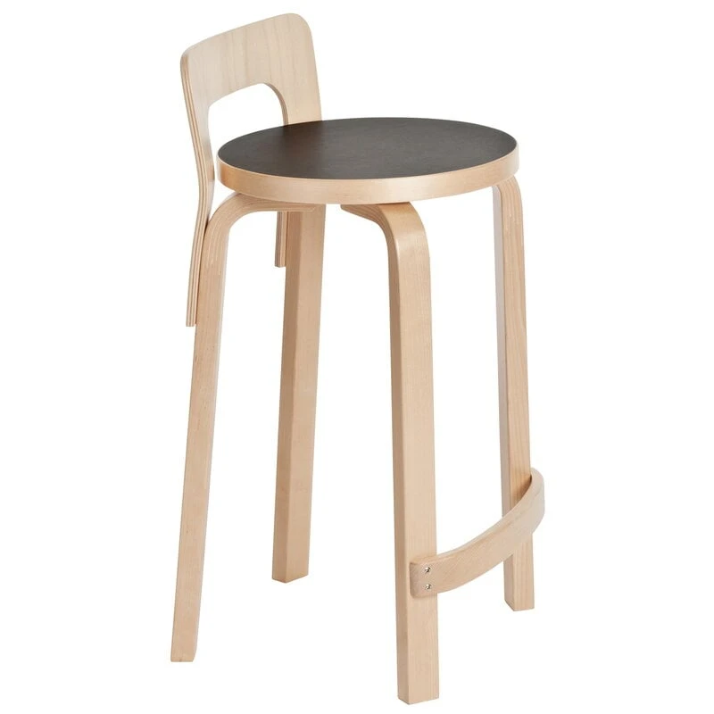 Artek Aalto High Chair K65, Black Linoleum 1 Artek Aalto High Chair K65, Black Linoleum