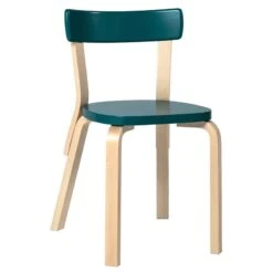 Artek Aalto Chair 69, Birch - Petrol