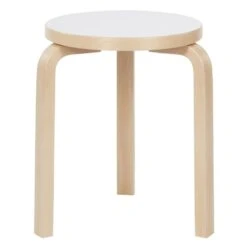 Artek Aalto Stool 60, White Laminate