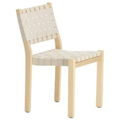 Artek Aalto Chair 611, Birch - Natural/white Webbing