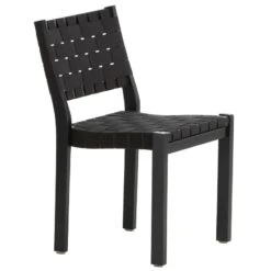 Artek Aalto Chair 611, Black - Black Webbing