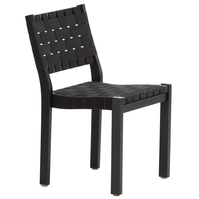 Artek Aalto Chair 611, Black - Black Webbing 1 Artek Aalto Chair 611, Black - Black Webbing