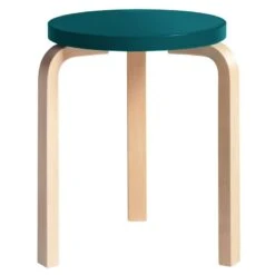 Artek Aalto Stool 60, Petrol - Birch