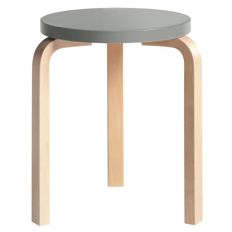 Artek Aalto Stool 60, Grey - Birch 1 Artek Aalto Stool 60, Grey - Birch