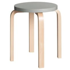 Artek Aalto Stool E60, Grey - Birch