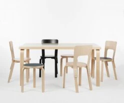 Artek Aalto Table 82A, Birch - White 8 Artek Aalto Table 82A, Birch - White -Artek 82A white laminate VS