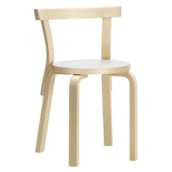 Artek Aalto Chair 68, Birch - White Laminate