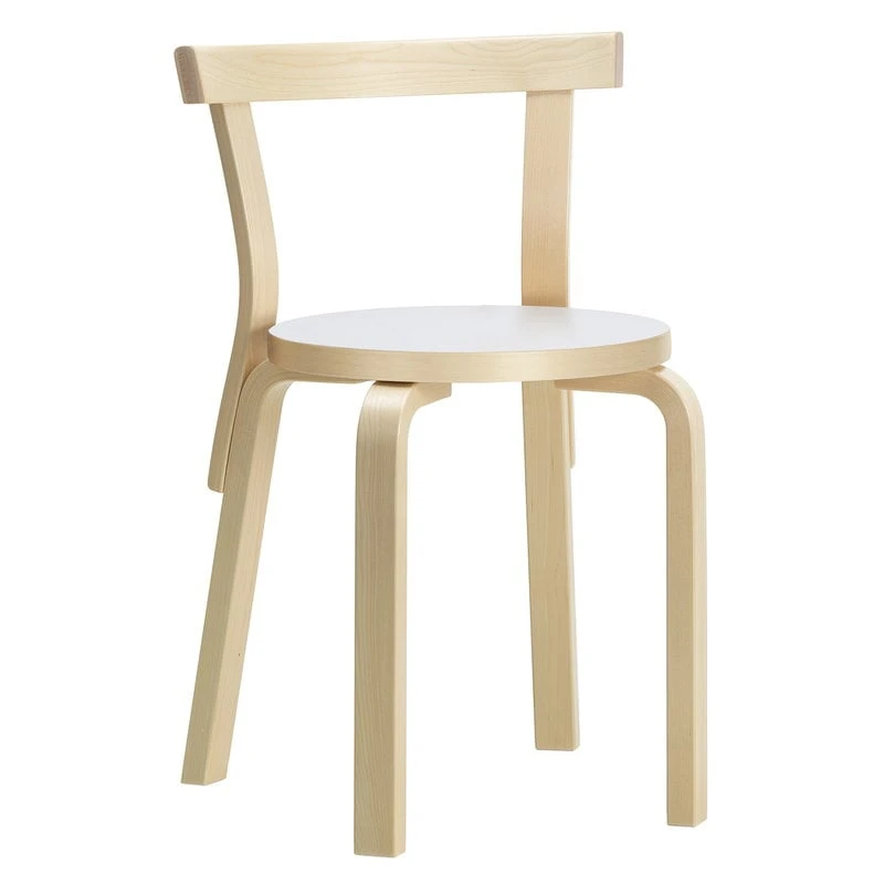 Artek Aalto Chair 68, Birch - White Laminate 1 Artek Aalto Chair 68, Birch - White Laminate