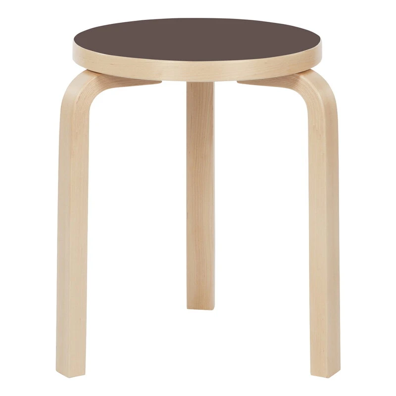 Artek Aalto Stool 60, Mauve Linoleum - Birch 1 Artek Aalto Stool 60, Mauve Linoleum - Birch