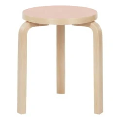 Artek Aalto Stool 60, Powder Linoleum - Birch