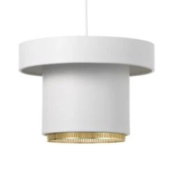Artek A201 Pendant, White - Brass