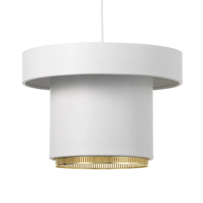 Artek A201 Pendant, White - Brass 1 Artek A201 Pendant, White - Brass