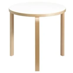Artek Aalto Table 90B, Birch - White