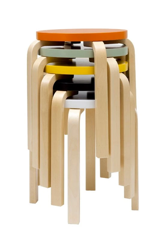 Artek Aalto Stool E60, White - Birch 2 Artek Aalto Stool E60, White - Birch - Image 2