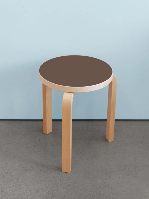 Artek Aalto Stool 60, Mauve Linoleum - Birch 3 Artek Aalto Stool 60, Mauve Linoleum - Birch - Image 3