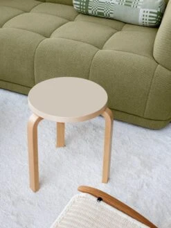 Artek Aalto Stool 60, Mushroom Linoleum - Birch -Artek FDS Artek 60 stool lifestyle 2023 EE 6