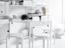 Artek Aalto Stool 60, Lacquered White 11 Artek Aalto Stool 60, Lacquered White -Artek String 5d 2014