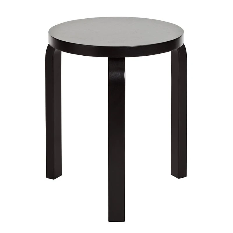 Artek Aalto Stool 60, Lacquered Black 2 Artek Aalto Stool 60, Lacquered Black - Image 2