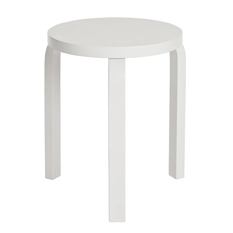 Artek Aalto Stool 60, Lacquered White 2 Artek Aalto Stool 60, Lacquered White - Image 2